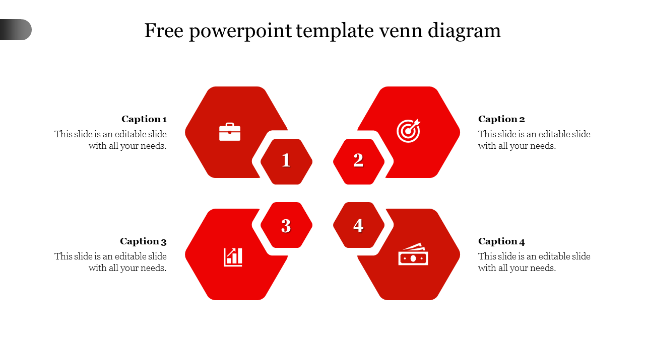 free powerpoint template venn diagram-Red